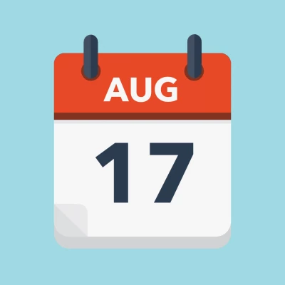 Calendar icon showing 17th August