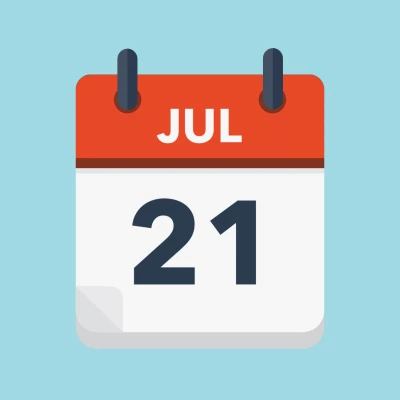 Calendar icon showing 21st July